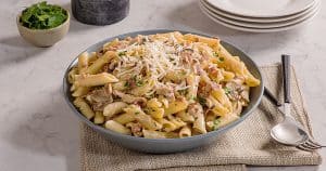 Creamy Penne with Mushrooms and Pancetta